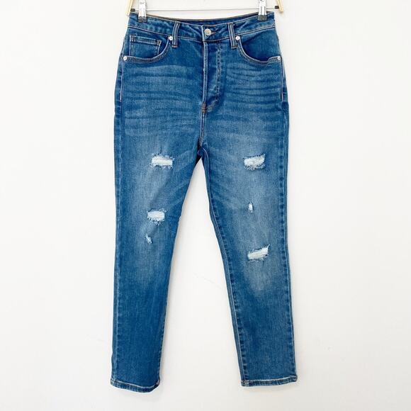 Forever 21 Distressed Straight Jeans Size 27 - Picture 1 of 6